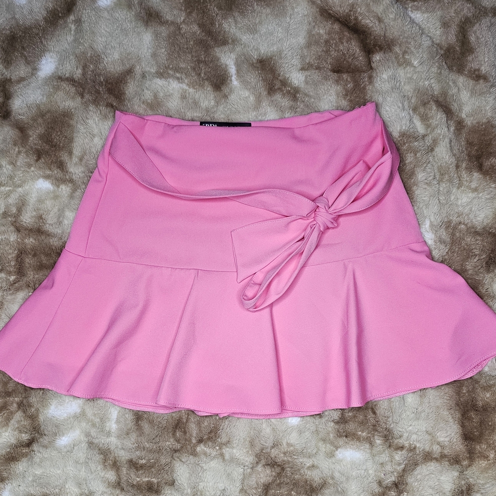 Zara Pink Women's Skirt with Bow Detail